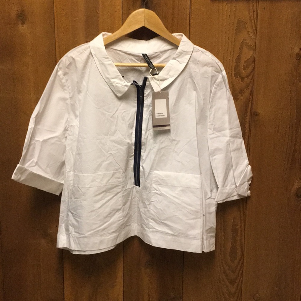 Zara zip up 3/4 shirt